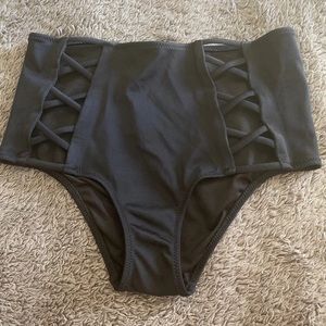 Black High-Waisted Bikini Bottoms